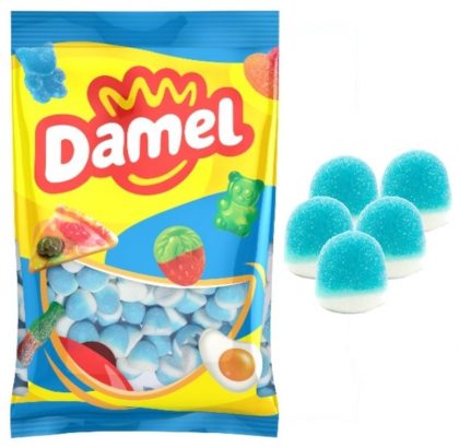 Gominolas de frambuesa Damel sin gluten sobre fondo claro.