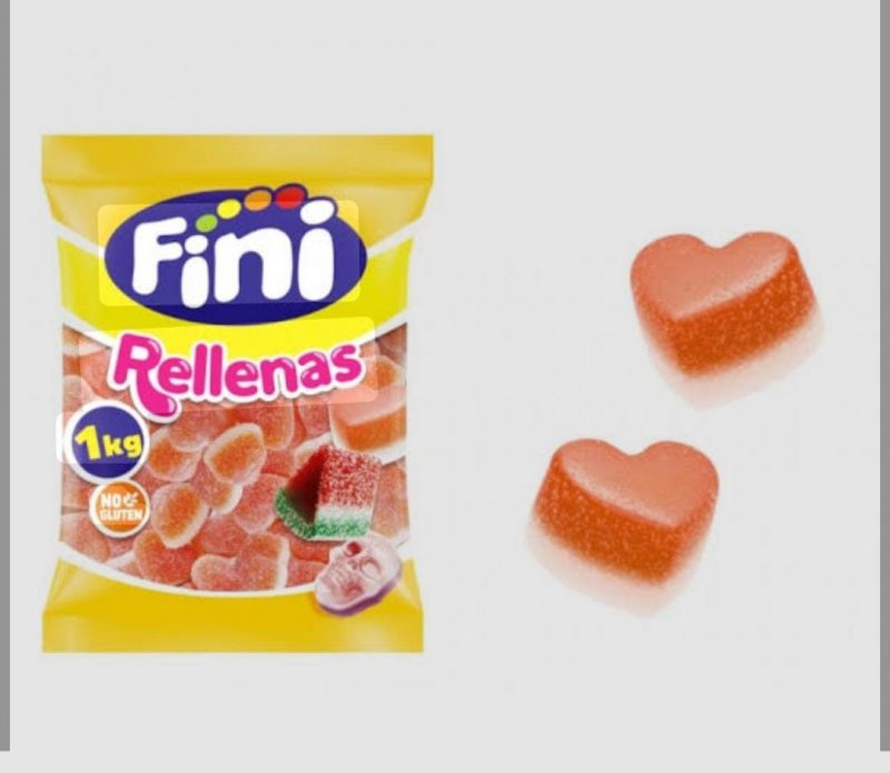 Gominola corazón melocotón relleno Fini sin gluten