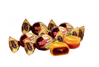 caramelo masticable Toffino con relleno de chocolate con leche